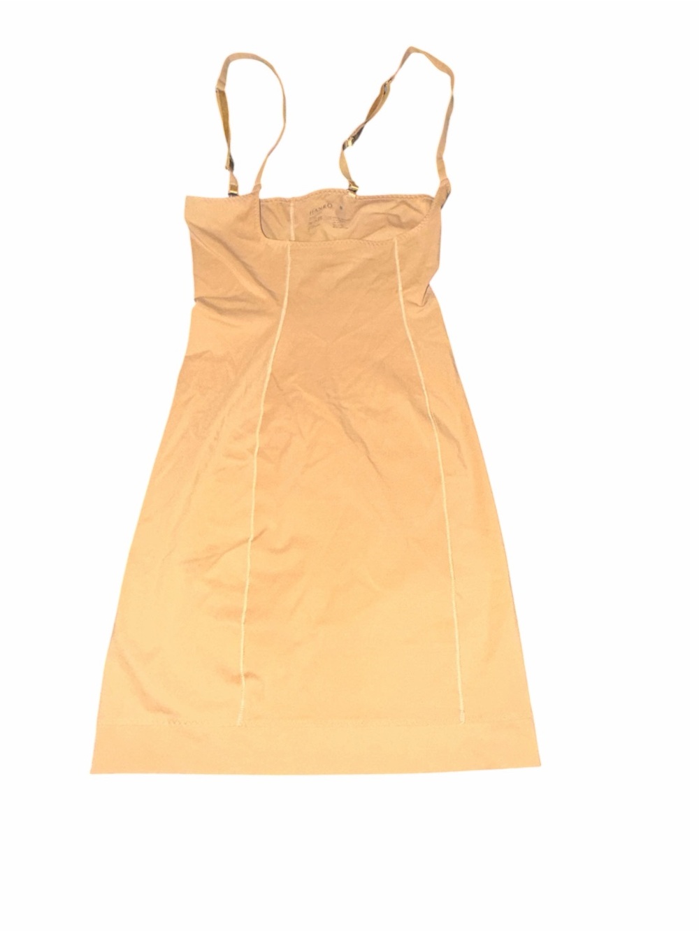 Hanro Beige Midi Luxury Slip Dress with Adjustable Straps